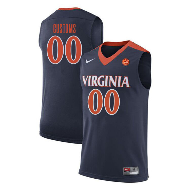 Customs Men Virginia Cavaliers College Basketball Jerseys Sale-Navy